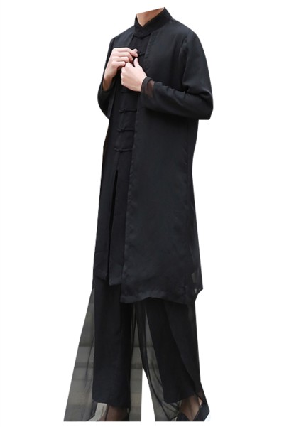 Online Custom fashion youth Kungfu shirt Han suit men's Chinese Style Men's costume ancient style ancient costume long shirt Chinese style robe linen suit Kungfu SHIRT CREW drama suit  SKF006 detail view-5